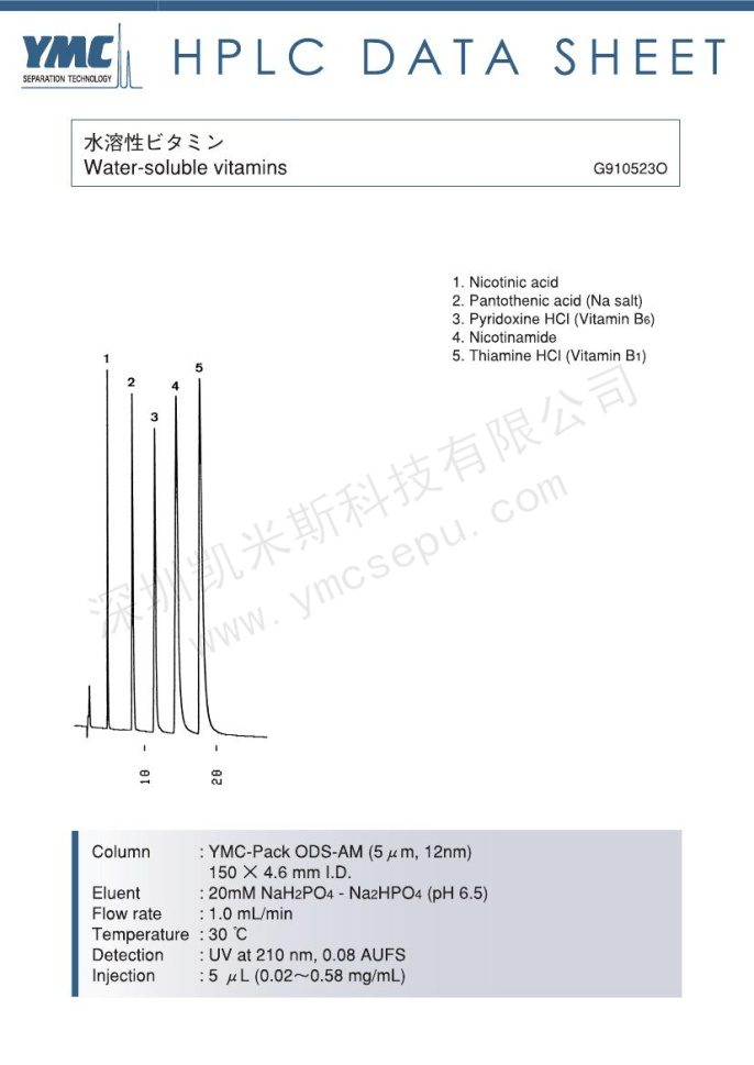 HLPC檢測(cè)水溶性維生素(B1、B5、B6) HLPC檢測(cè)水溶性維生素(B1、B5、B6)